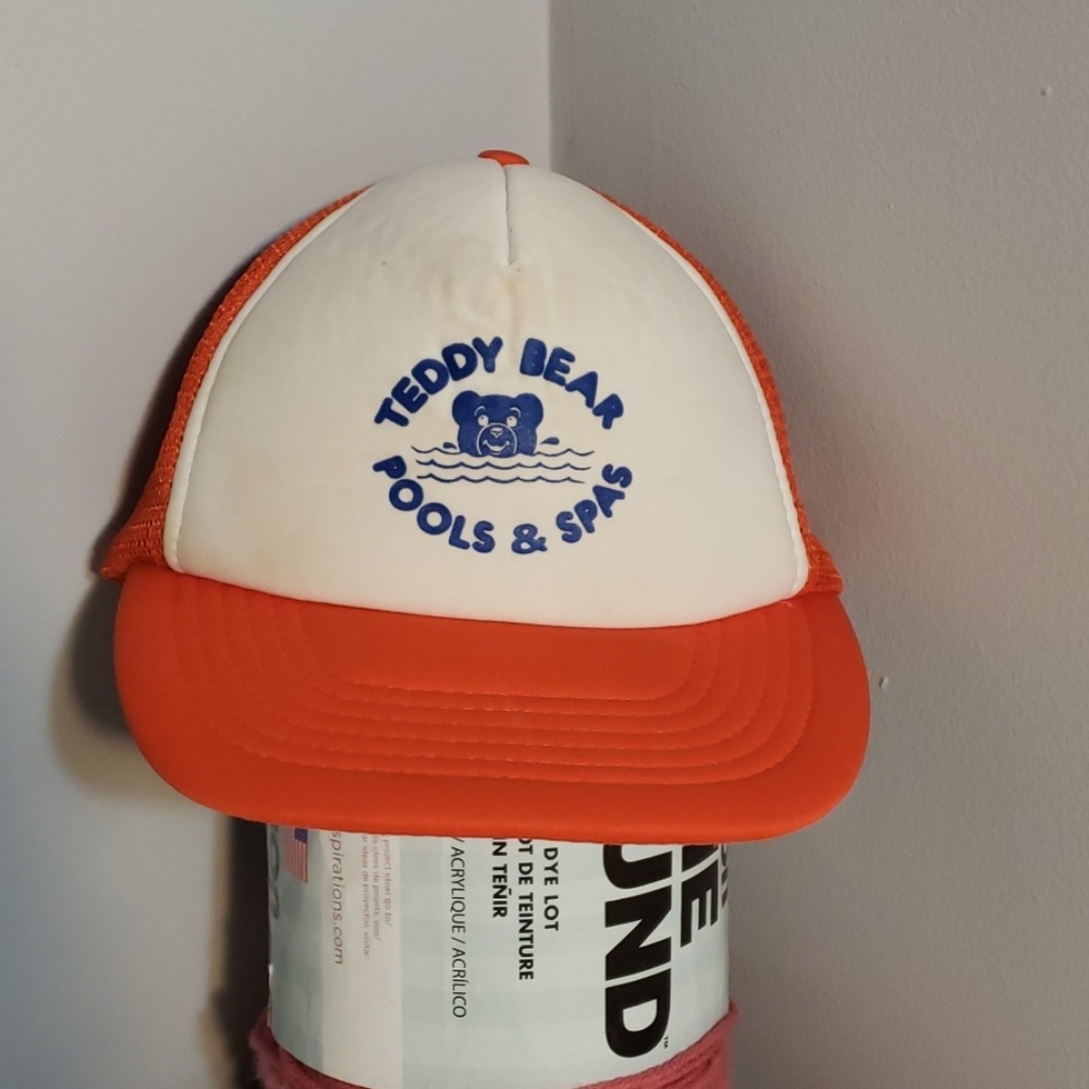 Vntg Snapback Dad Hat Teddy Bear Pools & Spas